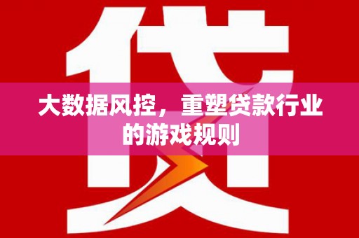 清水河大数据风控，重塑贷款行业的游戏规则
