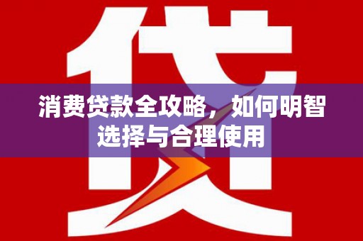 清水河消费贷款全攻略，如何明智选择与合理使用