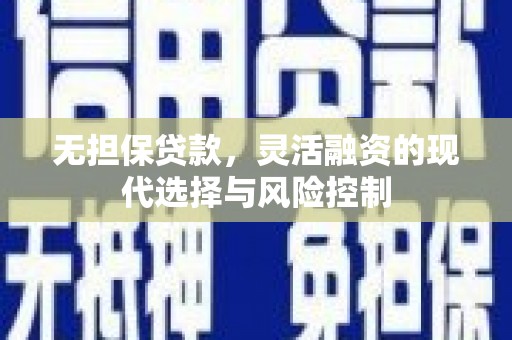 清水河无担保贷款，灵活融资的现代选择与风险控制