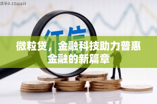 清水河微粒贷，金融科技助力普惠金融的新篇章