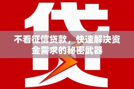 清水河不看征信贷款，快速解决资金需求的秘密武器
