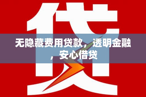 清水河无隐藏费用贷款，透明金融，安心借贷